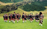 Photograph by Peter Stubbs  -  Edinburgh  -  August 2002  -  Pipers in Queen's Park