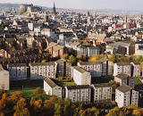 Photograph by Peter Stubbs  -  Edinburgh  -  November 2002  -  View to the west from the slopes of Arthur's seat in Queen's Park looking towards Edinburgh Castle