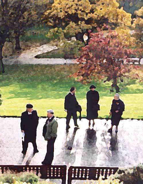 Photograph by Peter Stubbs  -   Edinburgh  -  November 2002  -  Remembrance Sunday in Princes Street Gardens