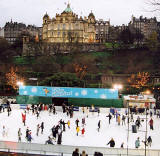 Photograph by Peter Stubbs  -   Edinburgh  -  December 2002  -  The Ice Skating Rink in East Princes Street Gardens