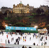 Photograph by Peter Stubbs  -  Edinburgh  -  December 2002  -  The Ice Skating Rink in East Princes Street Gardens