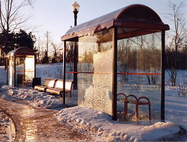 Bis Shelters at Ile-Sainte-Helene, Montreal  -  Temperature minus 20 degrees