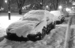 Parked Cars near McGill University  -  after a late-winter snow storm.