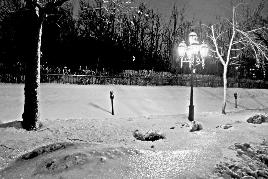 Sherbrooke Street, Montreal during the Montreal Ice Storm  -  January 12, 1998