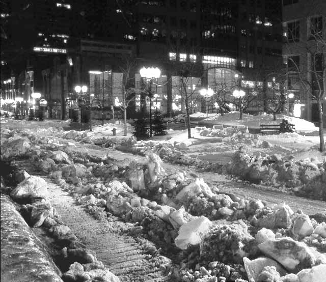 Downtown Montreal -  Photographed during the Montreal Ice Storm  -  January 1998