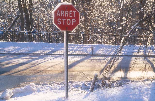 Montreal  -  Stop sign in Winter