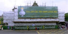 The Royal Scottish Academy  -  Frontage facing on to Princes Street, draped in preparation for work on the Playfair Project 