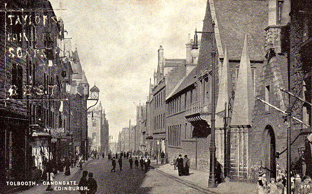 Postcard  used by Wm Taylor & Co, Broughton Soap Works  -  Tolbooth, Canongate, Edinburgh