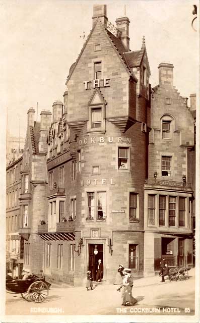 Postcard by an unidentified publisher  -  Cockburn Hotel, 1 Cockburn Street, Edinburgh