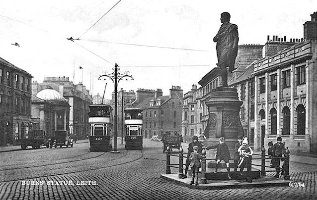 Burns Statue - at the corner of Constitution Street and Bernard Street, Leith