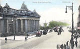 Postcard by an unidentified publisher  -  Looking to the west along Princes Street at the Royal Scottish Academy