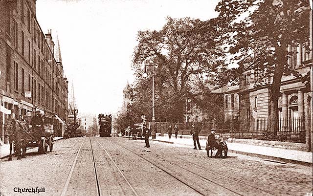 Postcard by an unidentified publisher  -  Looking towards Comiston Road and Braid Road, Morningside