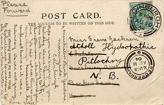 Postcard of the Forth Bridge, 1890 - the back of postcard 11890