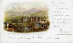 Postcard by an unidentified publisher, used as a Christmas Card  -   Holyrood Palace and Arthur's Seat