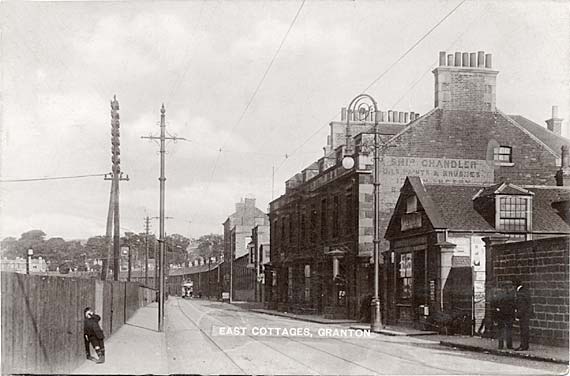 Postcard by an unidentified publisher  -  Looking to the east along Lower Granton Road