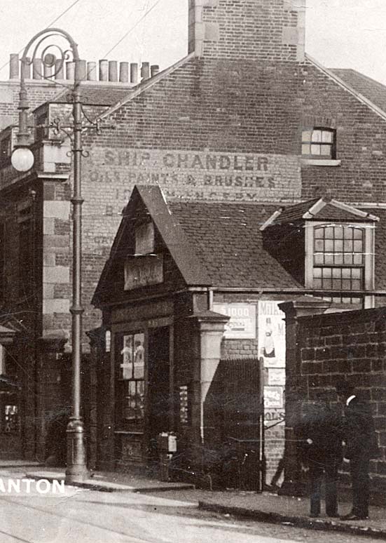 Zoom-in to detail on a postcard by an unidentified publisher  -  Looking to the east along Lower Granton Road