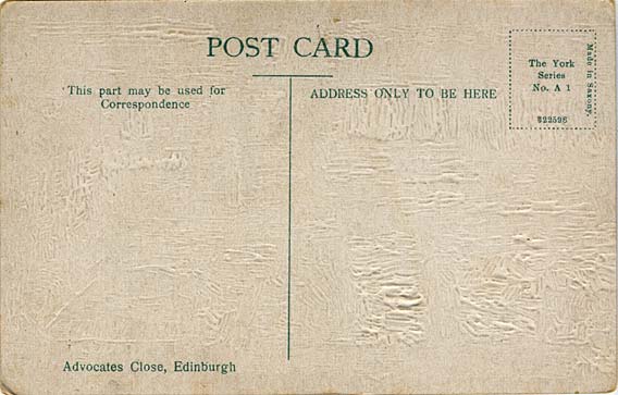 Back of a postcard in a series where the view was in the style of an oil painting