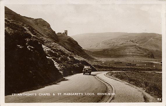 St Anthony's Chapel and St Margaret's Loch in Holyrood Park, Edinburgh