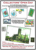 Poster for Collectors' Open Day - hosted by Edinburgh stamp clubs and Lothian Postcard Club  -  September 29, 2012