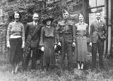 Reginald Files with his family in the back green of their flat at 39 Marchmont Crescent