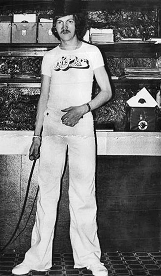 Tommy Robertson, DJ at 'The Place - Photo taken in the Basement at The Place, around 1978