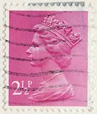 Queen Elizabeth II stamp  -  2.5p