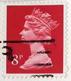 Queen Elizabeth II stamp  -  8p