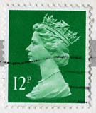 Queen Elizabeth II stamp  -  12p