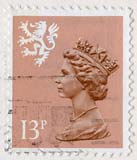 Queen Elizabeth II  -  Scottish stamp  -  13p