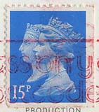 Queen Elizabeth II stamp  -  15p  -  150th Anniversary of the Penny Black stamp