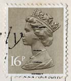 Queen Elizabeth II stamp  -  16p