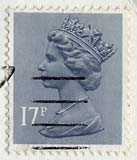 Queen Elizabeth II stamp  -  17p