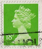 Queen Elizabeth II stamp  -  18p