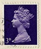 Queen Elizabeth II stamp  -  3d