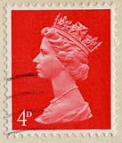 Queen Elizabeth II stamp  -  4d