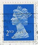 Queen Elizabeth II stamp  -  2nd Class Postage