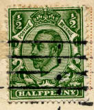 Halfpenny stamp on postcard posted 1912