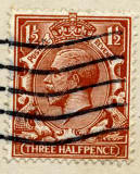 Three halfpenny stamp on postcard posted 1922