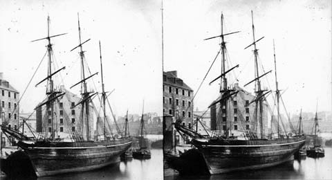 Leith Inner Harbour - Stereoscopic View by Begbie