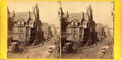 John Knox House in the Royal Mile  -  a later stereo view by Archibald Burns