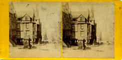John Knox House in the Royal Mile  -  an older stereo view by Archibald Burns