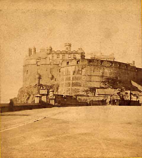 Enlargement from a stereo view by Douglas  -  Edinburgh Castle from the Castle Esplanade