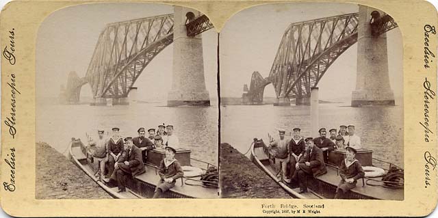 Stereo view in Excelsior Stereoscopic Tours series  -  Forth Rail Bridge