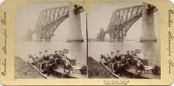Stereo view in Excelsior Stereoscopic Tours series  -  Forth Rail Bridge
