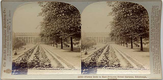 Stereo View by The Fine Art Photographers' Publishing Co  -  Princes Street Gardens