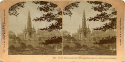 Stereoscopic view by BW Kilburn  -  The Scott Monument from Princes Street Gardens