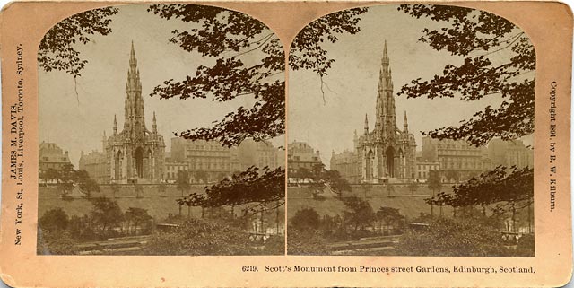 Kilburn  -  Stereoscopic view  -  The Scott Monument from Princes Street Gardens