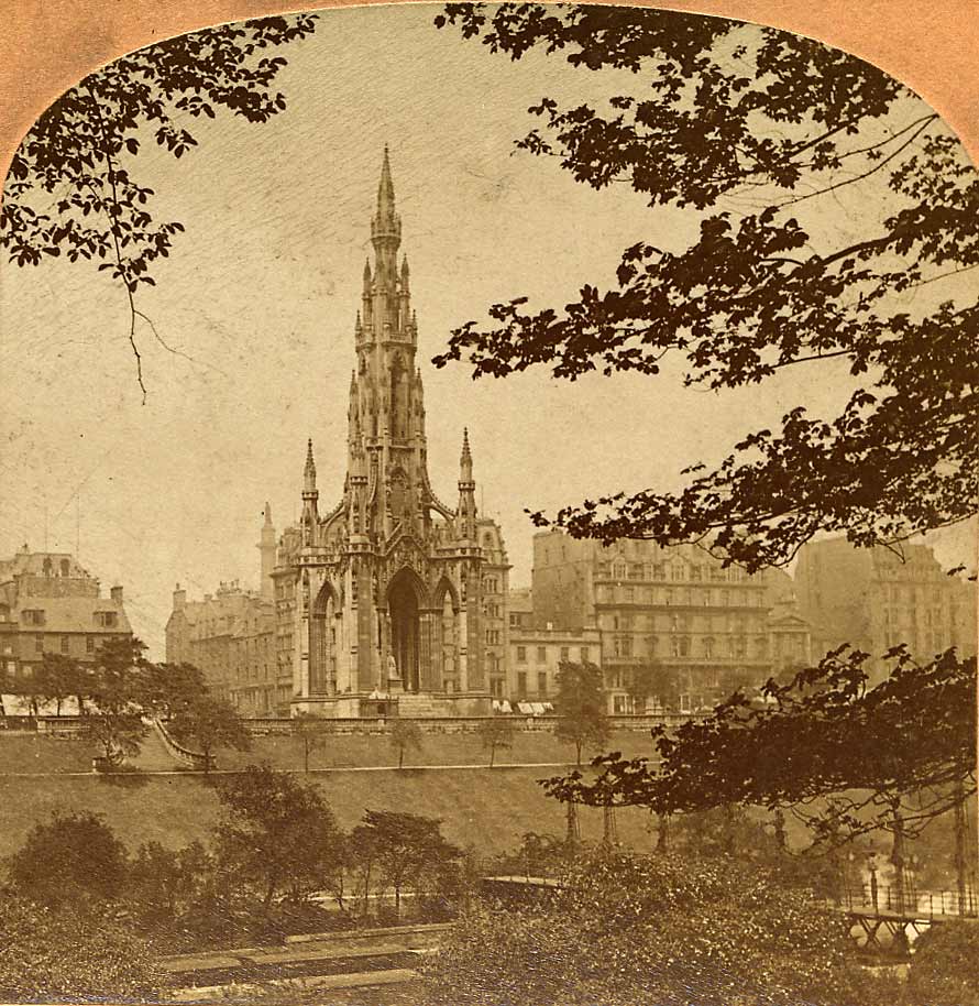 Enlargement from a stereo view by Kilburn  -  The Forth Bridge with ferry at South Queensferry Pier