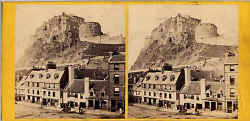 Stereo view by Lennie - Edinburgh Castle from the Grassmarket