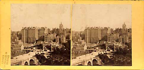 Stereo view from Lennie - Old Town of Edinburgh and Waverley Bridge, from Princes Street